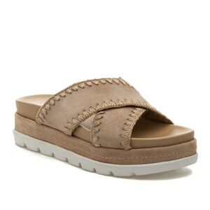 NWT J/SLIDES BOO Sand Suede Sandal